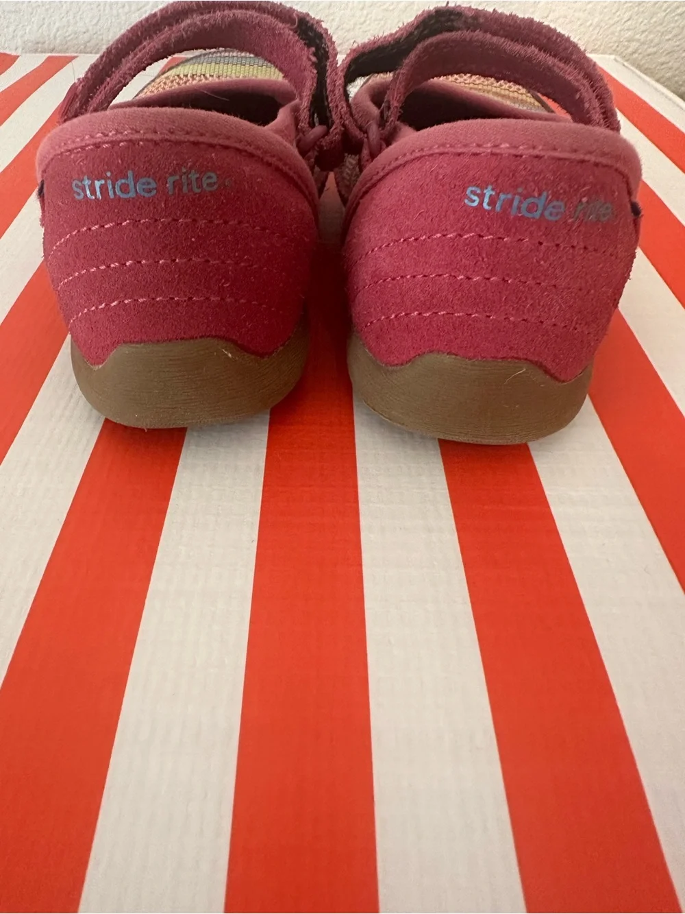 Stride Rite Pink Mary Jane Knit Strap Shoes. 10w. Toddler girls.